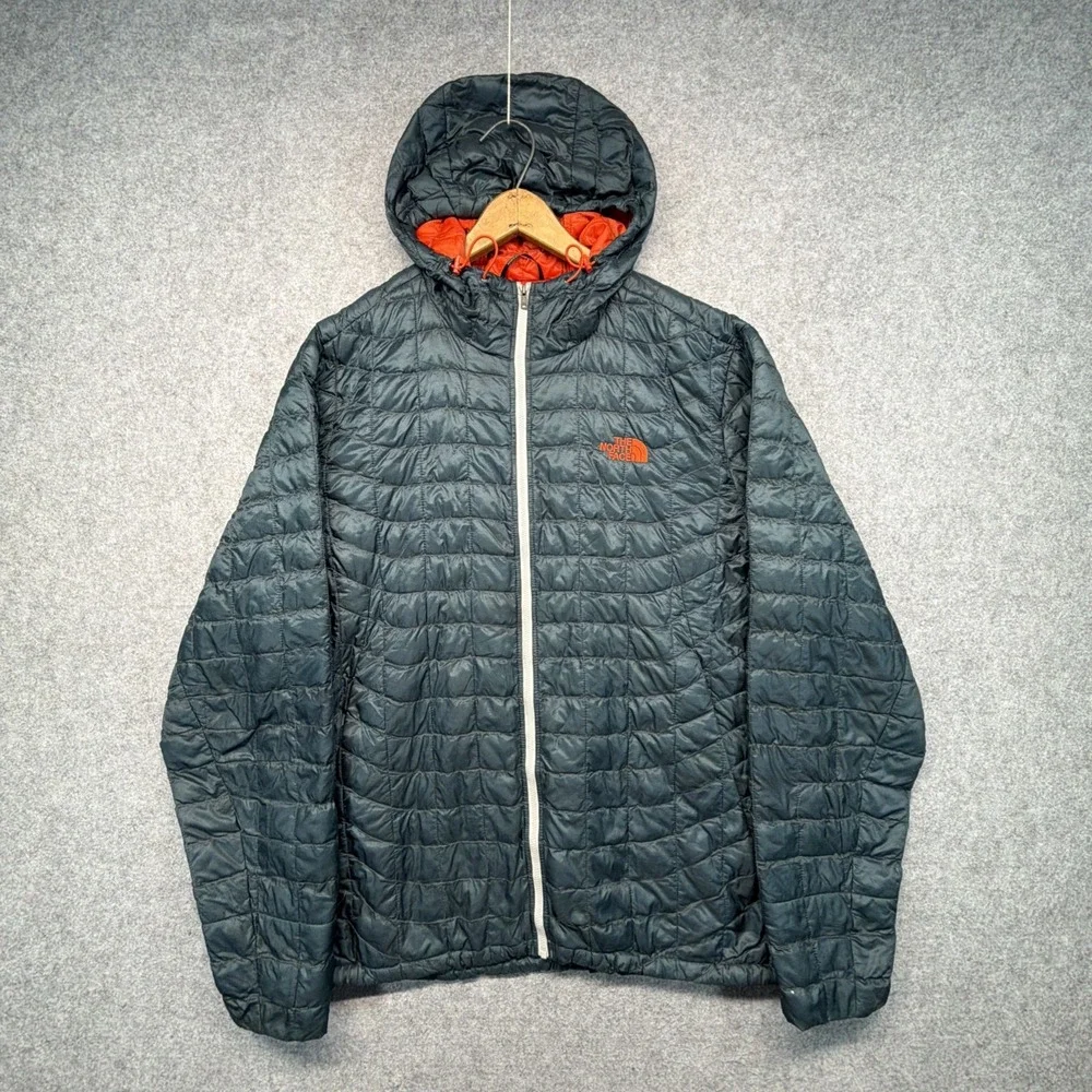 The North Face Thermoball Hoodie Jacket Mens XL Blue Quilted Puffer